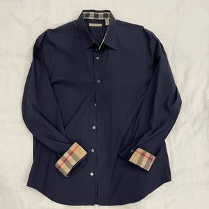 Burberry Brit Navy Blue Button Down Dress shirt